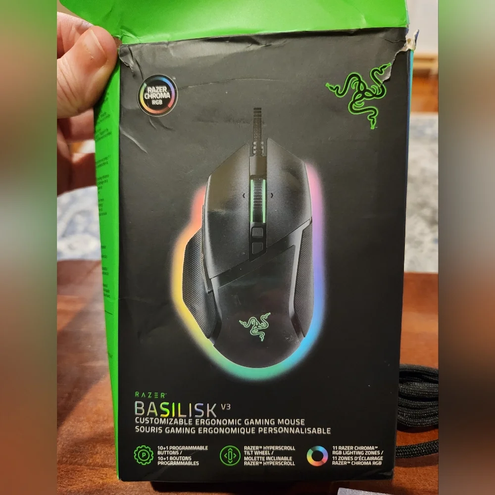 Razer Basilisk V3 Customizable Ergonomic Gaming Mouse, New Open Box